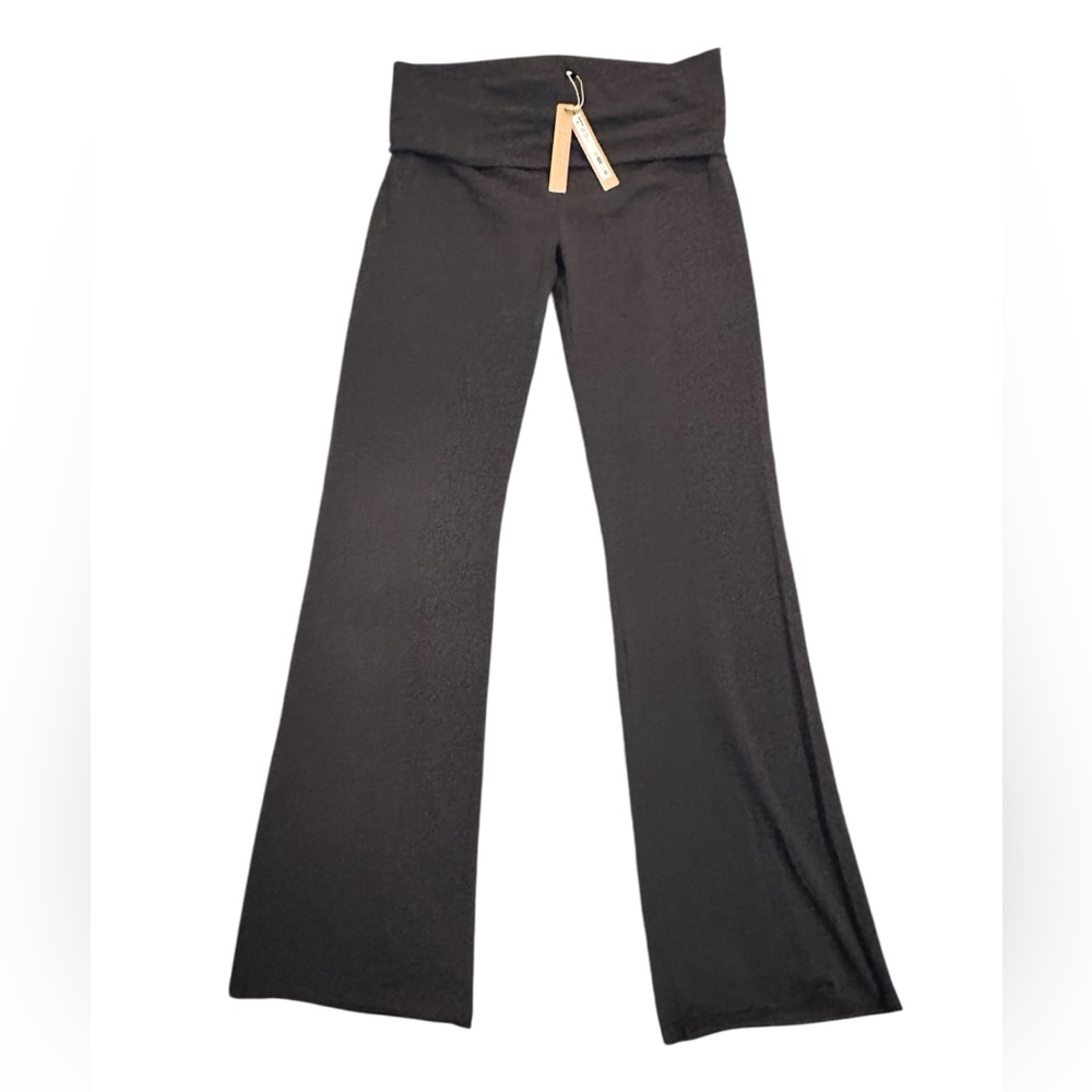 SKIMS Black Authentic Product Black Fold Over Pant Cotton Jersey Size Large NWT - Picture 6 of 10